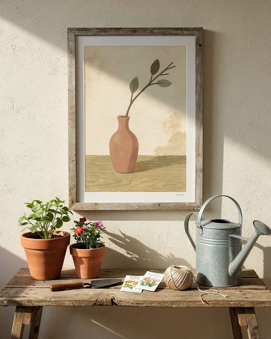 Vase with Branch — Outdoor